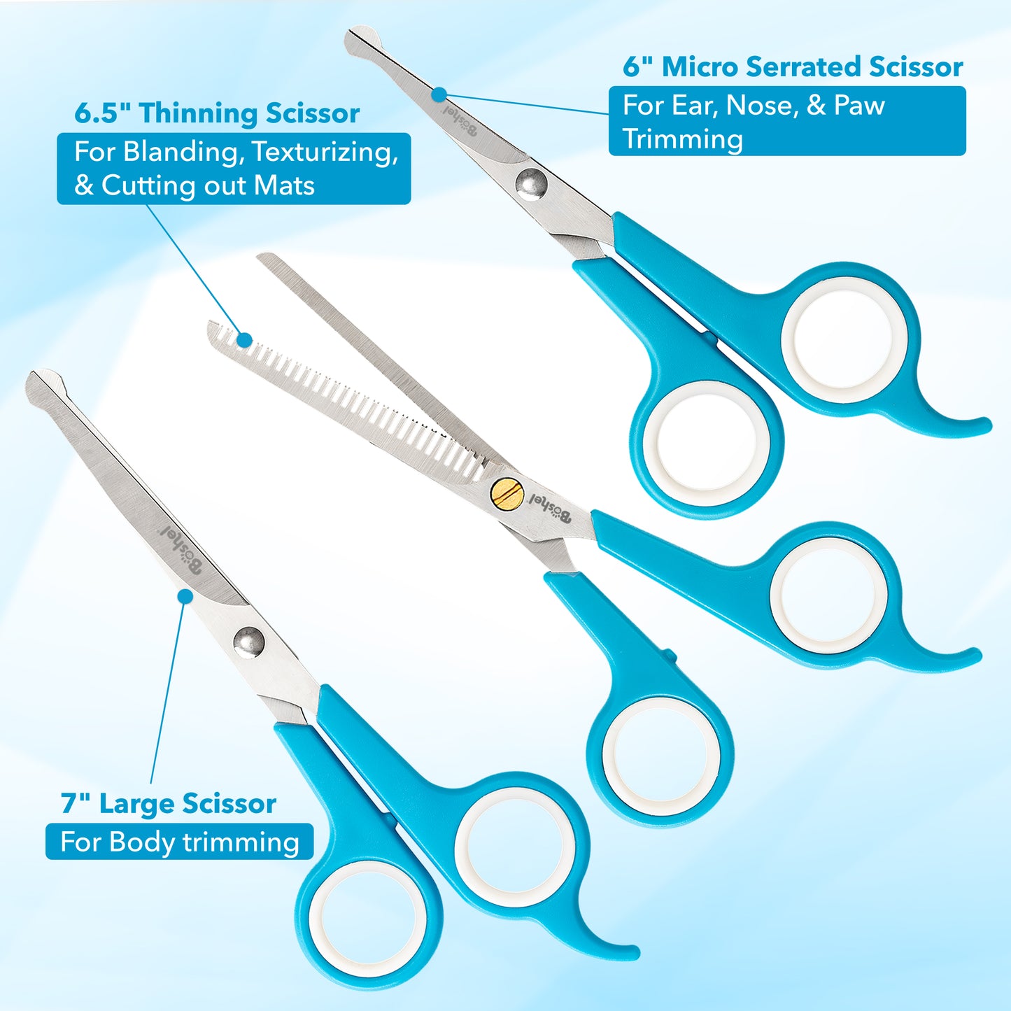 Dog Grooming Scissors 3 Pack Set