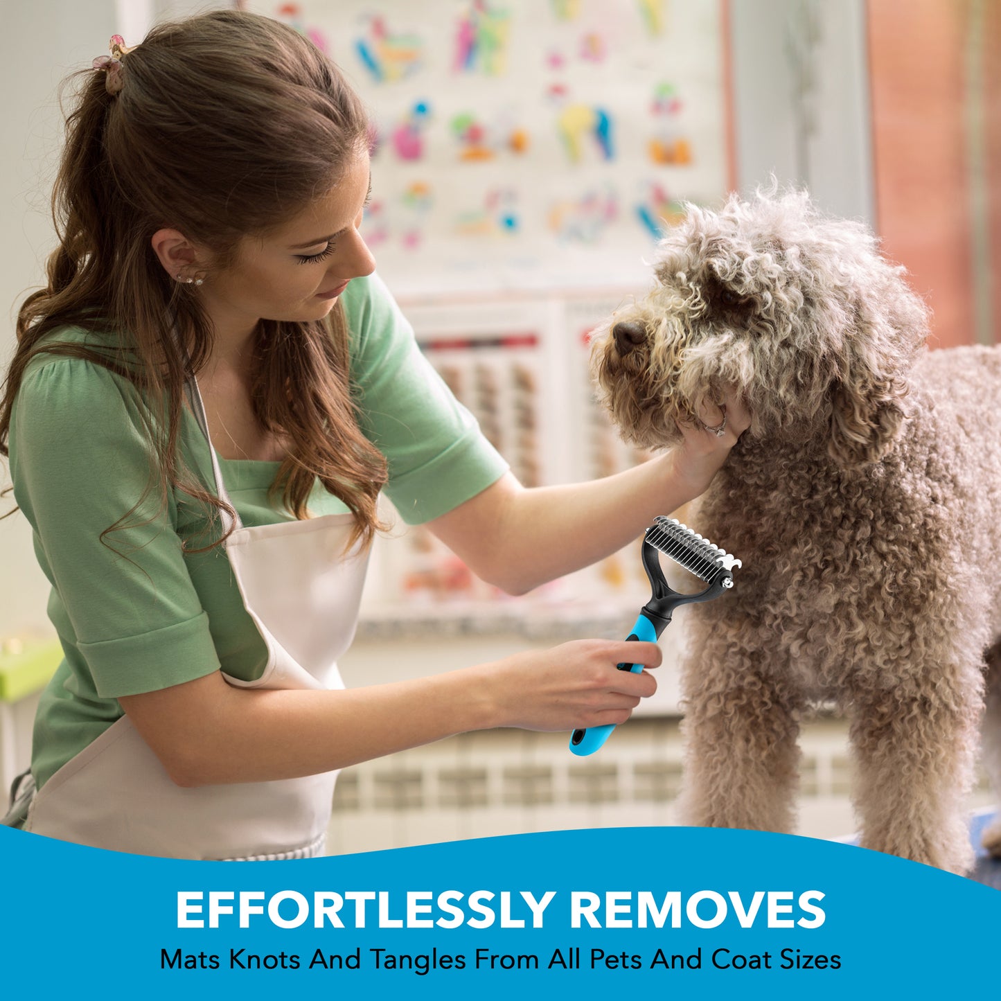 Dog Undercoat Rake and Pet Comb