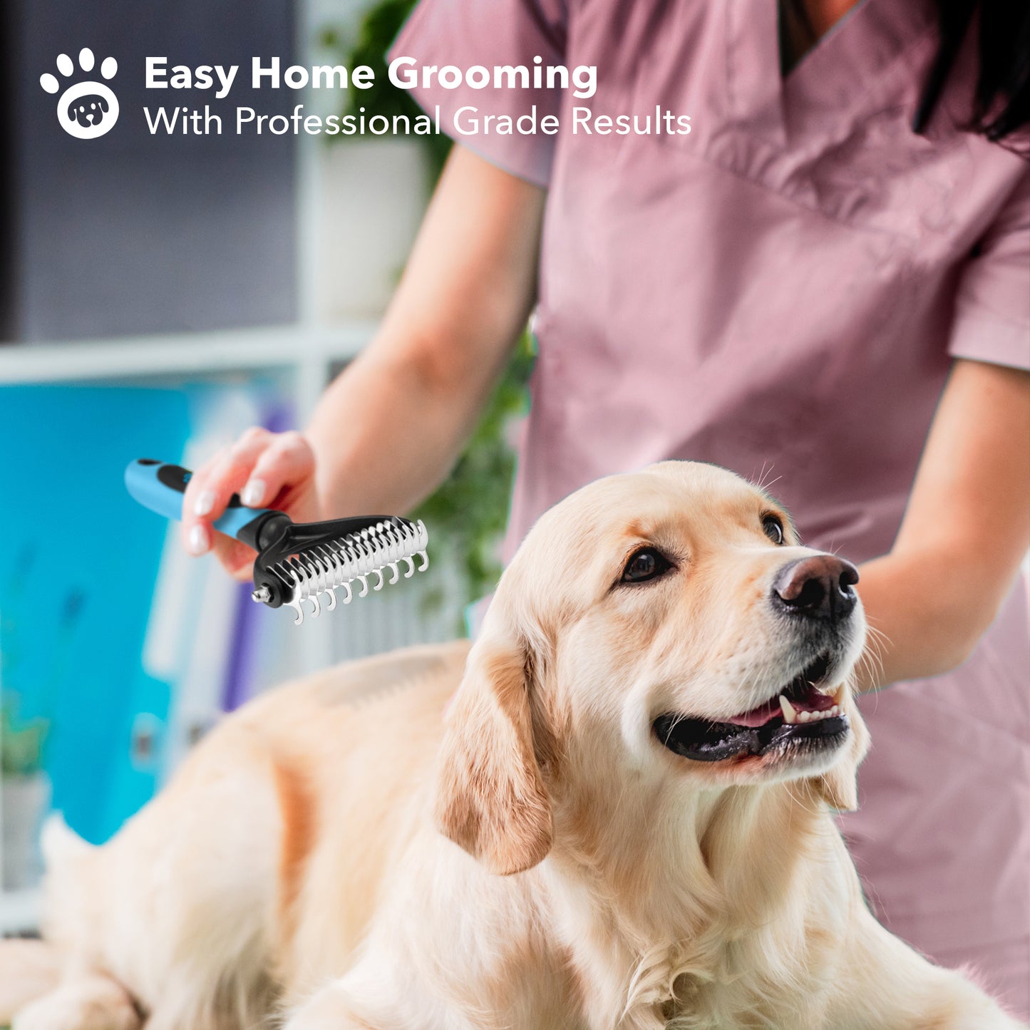 Dog Undercoat Rake and Pet Comb