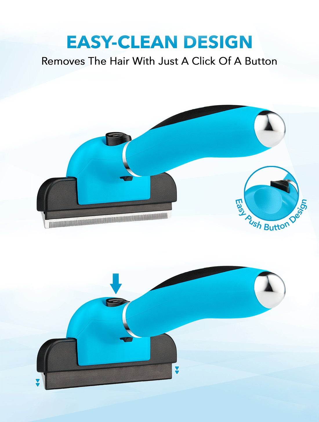 Dog Deshedding Comb - 1-Click Easy Clean