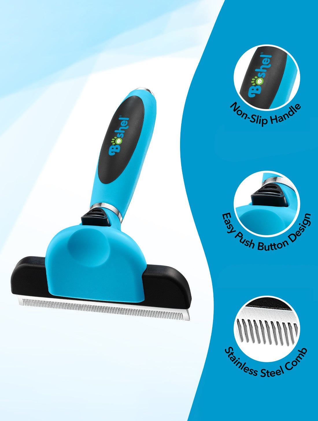 Dog Deshedding Comb - 1-Click Easy Clean