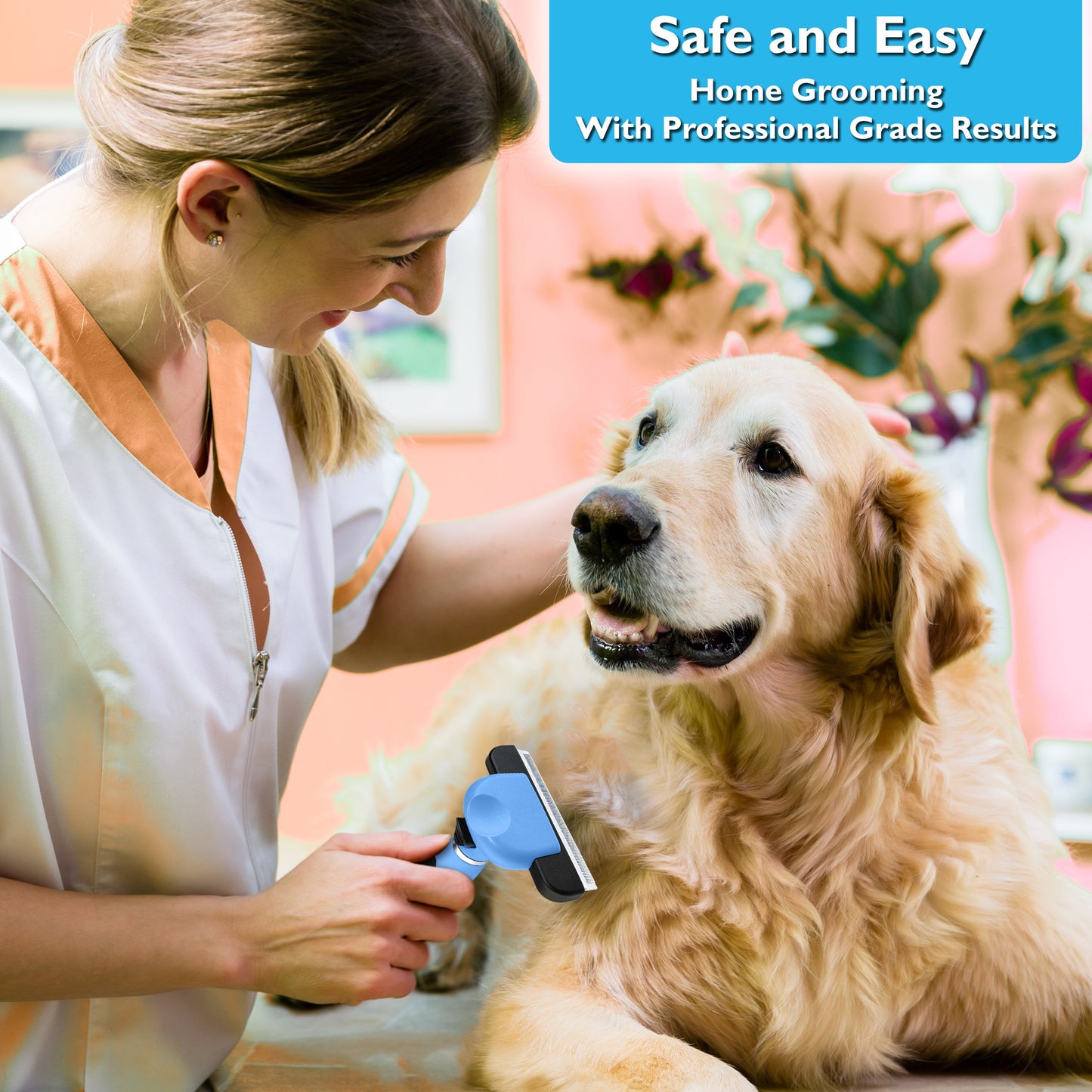 Dog Deshedding Comb - 1-Click Easy Clean