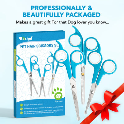 Dog Grooming Scissors 3 Pack Set
