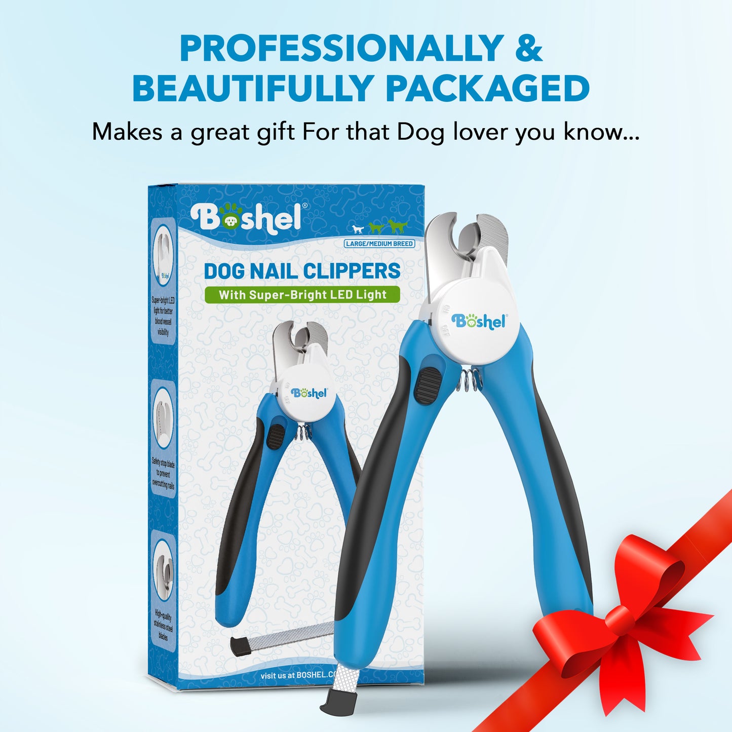 Dog LED Nail Clippers With Small Nail File